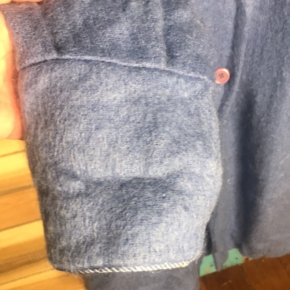 Vintage Nicole Summers Made in USA mohair coat size 16 light blue - Picture 7 of 9